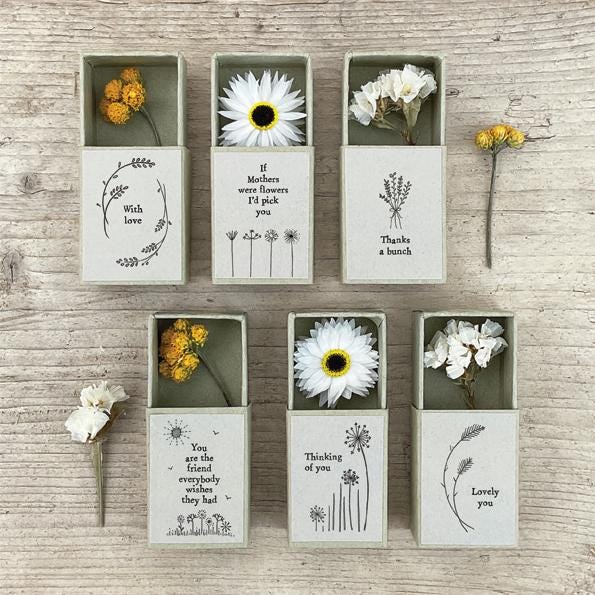 Mini Porcelain ,Dried flower matchbox-Thinking of you Friendship Gift, Matchbox Birthday Gift, Home Gift, Mother's Day Present