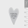 Mini Porcelain Heart Token With The Words A Little Hug, Friendship token gift, Porcelain Keepsake Gift, Tiny Heart Token Gift