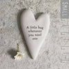 Mini Porcelain Heart Token With The Words A Little Hug, Friendship token gift, Porcelain Keepsake Gift, Tiny Heart Token Gift