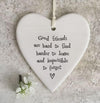 Porcelain Heart Coaster -Friendship Keepsake Gift - White Heart Coaster - Heartfelt Gift- Besties Gift