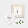 Mini Porcelain 21st Birthday Ring Dish, 21st Birthday Heart Gift, Girls/boys 21st Keepsake, Porcelain Gift, Milestone Birthday Gift