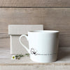 East of India Porcelain Coffee Mug: Coffee and Friends Wobbly Mug - Bestie's Gift - Birthday Gift