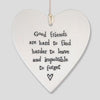 Porcelain Heart Coaster -Friendship Keepsake Gift - White Heart Coaster - Heartfelt Gift- Besties Gift
