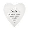 Ceramic White Friendship Heart: "Our laughs are limitless" - Friendship Gift -East of India