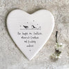 Ceramic White Friendship Heart: "Our laughs are limitless" - Friendship Gift -East of India