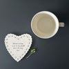 East of India Scallop Heart Coaster - Welcome to our home, Gift for wife, gift for husband, valentine's day gift
