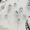 Silver Disco Ball Cake Decorations – Pack of 8, disco ball cake decoration, disco hen party, birthday party, Wedding party, Valentine party
