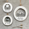 East of India Ceramic Cut out "You are a lovely friend" Hanging Decoration 5x5cm
