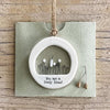 East of India Ceramic Cut out "You are a lovely friend" Hanging Decoration 5x5cm