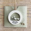 East of India Ceramic Cut out "hanger-Robins appear" Hanging Decoration 5x5cm