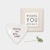 Mini Porcelain Wishing you Good Health Heart Dish, Get Well Soon dish, Gift for Family