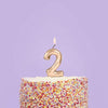 Gold Number 0,1,2,3,4,5,6,7,8,9 Candle, gold 2nd birthday candle