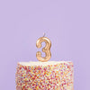 Gold Number 0,1,2,3,4,5,6,7,8,9 Candle, gold 2nd birthday candle