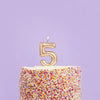 Gold Number 0,1,2,3,4,5,6,7,8,9 Candle, gold 2nd birthday candle