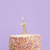 Gold Number 0,1,2,3,4,5,6,7,8,9 Candle, gold 2nd birthday candle