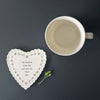 East of India Scallop Heart Coaster - Life filled with road trips & ocean dips, Gift for wife, gift for husband, valentine's day gift