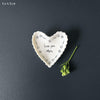 East of India Small Scallop Heart Dish – Love you more, Gift for loved ones, Valentine's Gift, Birthday Gift, Letterbox gift