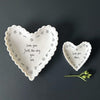 East of India Small Scallop Heart Dish – Love you more, Gift for loved ones, Valentine's Gift, Birthday Gift, Letterbox gift