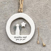East of India Ceramic Cut out "Guardian angel just for you" Hanging Decoration 5x5cm