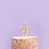 Gold Number 0,1,2,3,4,5,6,7,8,9 Candle, gold 2nd birthday candle