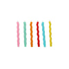 Bright Wavy Cake Candles x 12, colourful birthday cake candles, twirly candles, curly candles