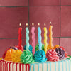 Bright Wavy Cake Candles x 12, colourful birthday cake candles, twirly candles, curly candles