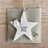 Porcelain Good Friends Gift - Star - Hanging Decor Gift 9x8cm