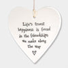 East of India Ceramic Heart Sign: Friendship Quote, Hanging Decoration, Friendship Token