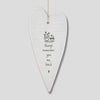 East of India Wobbly Long Hanging Porcelain Hearts Keepsake Gift Family Friends