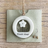 Porcelain Round Flower "Friends Always" Birthday Hanging Gift Decor 3.5cm