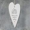East of India Wobbly Long Hanging Porcelain Hearts Keepsake Gift Family Friends