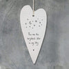 East of India Wobbly Long Hanging Porcelain Hearts Keepsake Gift Family Friends