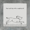 East of India Porcelain Coaster - "A Wagging Tail" Dog Lover Gift