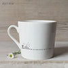 East of India Porcelain Mug | with message... Tea is a warm little hug | Wobbly mug