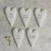 Mini Porcelain Heart Token, Keepsake Birthday Gift, Proud, Amazing, Love, Brave, Hug