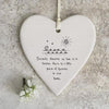 Porcelain Memorial Heart: "Because Someone We Love is in Heaven" - East of India- Friendship Gift