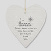 Porcelain Memorial Heart: "Because Someone We Love is in Heaven" - East of India- Friendship Gift