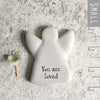 Tiny Porcelain Angel Tokens With The Words, Porcelain Keepsake Gift, Tiny Angel, Keepsake Guardian Angel, You are loved