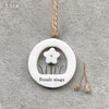 Ceramic Round Flower "Friends Always" Birthday Hanging Gift Decor 3.5cm - East of India Keepsake Gift, Mini  Birthday Gift Friends