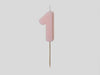Light Pink Numbers Birthday Candles  01,02,03,04,05,06,07,08,09,  Cake Topper, Single Number Candle ,1st, 18th, 21st, 30th, 40th, 50th, 60th