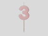 Light Pink Numbers Birthday Candles  01,02,03,04,05,06,07,08,09,  Cake Topper, Single Number Candle ,1st, 18th, 21st, 30th, 40th, 50th, 60th