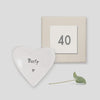 40th Forty Porcelain Heart Shaped Boxed Inscribed Dish with Pretty Heart, Birthday Gift, Keepsake Ornament, friends birthday