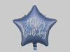 Navy Blue Happy Birthday Star Shaped Foil Balloon - Kids Party Decoration, Gift Bouquet, Non-inflated.