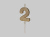 Gold Number Birthday Candle 0-9 | Elegant Cake Topper, Single Number Candle ,Special Birthday Candle,1st, 18th, 21st, 30th, 40th, 50th, 60th