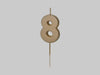 Gold Number Birthday Candle 0-9 | Elegant Cake Topper, Single Number Candle ,Special Birthday Candle,1st, 18th, 21st, 30th, 40th, 50th, 60th