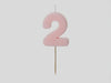 Light Pink Numbers Birthday Candles  01,02,03,04,05,06,07,08,09,  Cake Topper, Single Number Candle ,1st, 18th, 21st, 30th, 40th, 50th, 60th