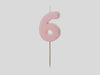 Light Pink Numbers Birthday Candles  01,02,03,04,05,06,07,08,09,  Cake Topper, Single Number Candle ,1st, 18th, 21st, 30th, 40th, 50th, 60th