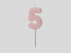 Light Pink Numbers Birthday Candles  01,02,03,04,05,06,07,08,09,  Cake Topper, Single Number Candle ,1st, 18th, 21st, 30th, 40th, 50th, 60th