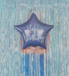 Navy Blue Happy Birthday Star Shaped Foil Balloon - Kids Party Decoration, Gift Bouquet, Non-inflated.